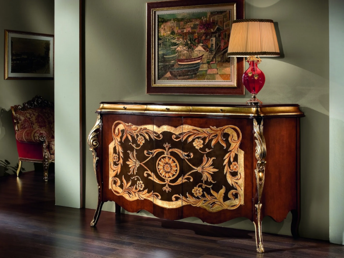 35TH ANNIVERSARY 2061 - Gold leaf sideboard with doors _ SCAPPINI & C